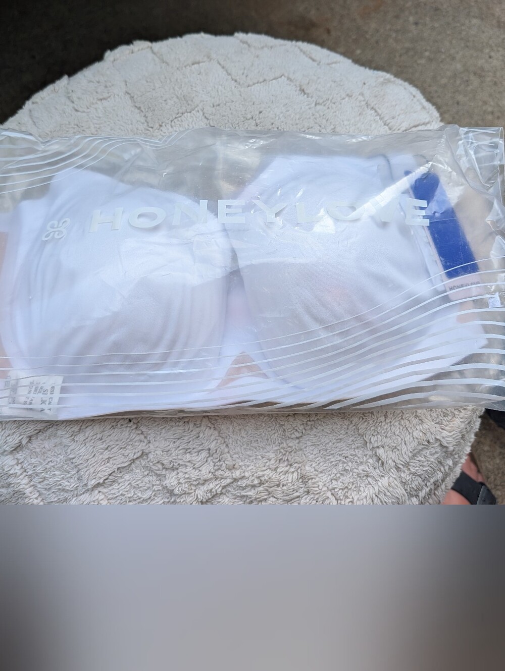 NWT Honeylove Crossover Bra White & Nude Size 2X